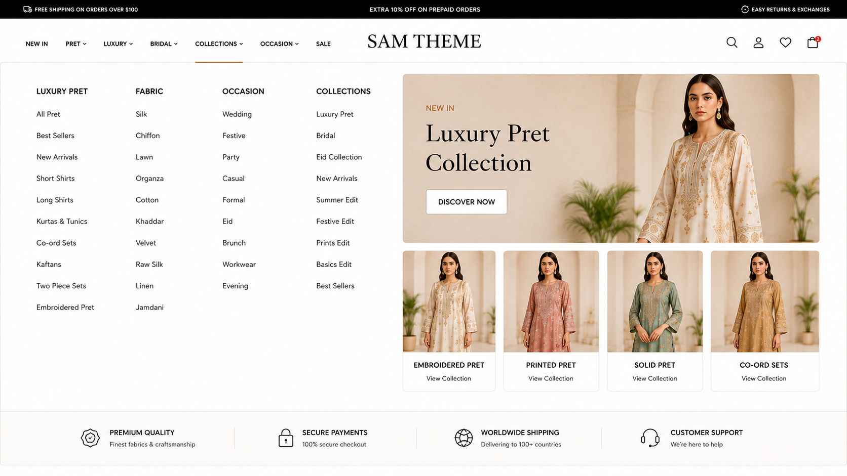 Mega menu with image swap