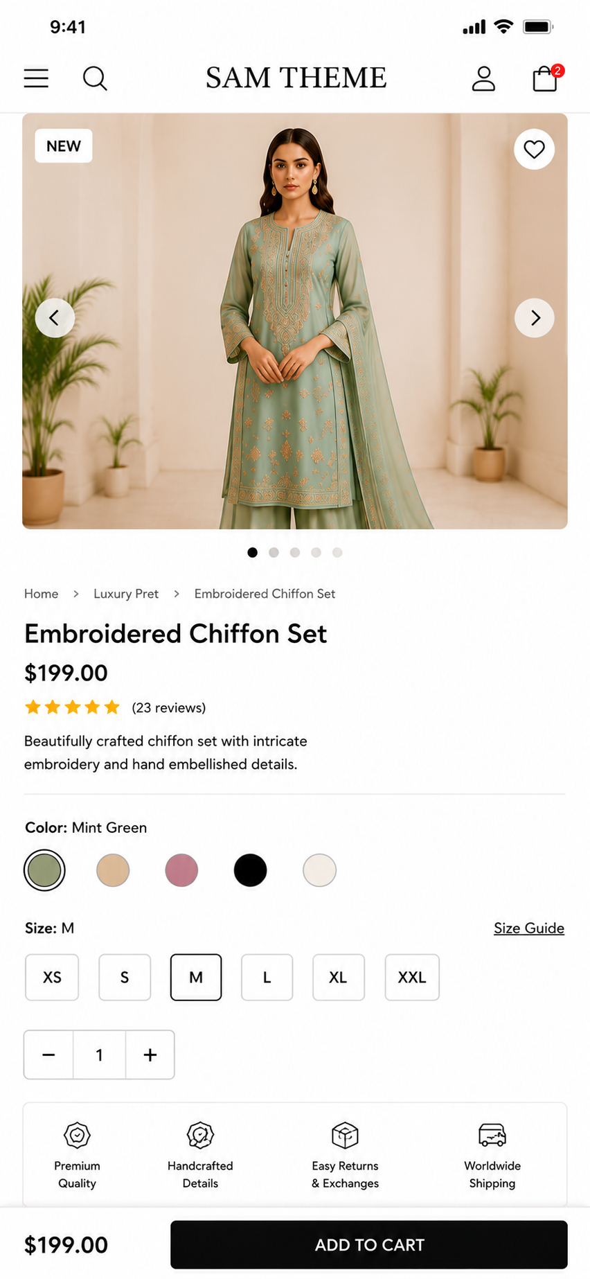 Mobile product page