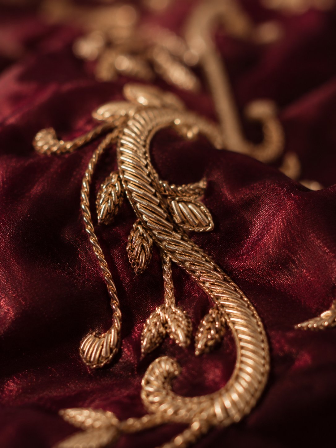 Festive moodboard tile — zardozi embroidery detail